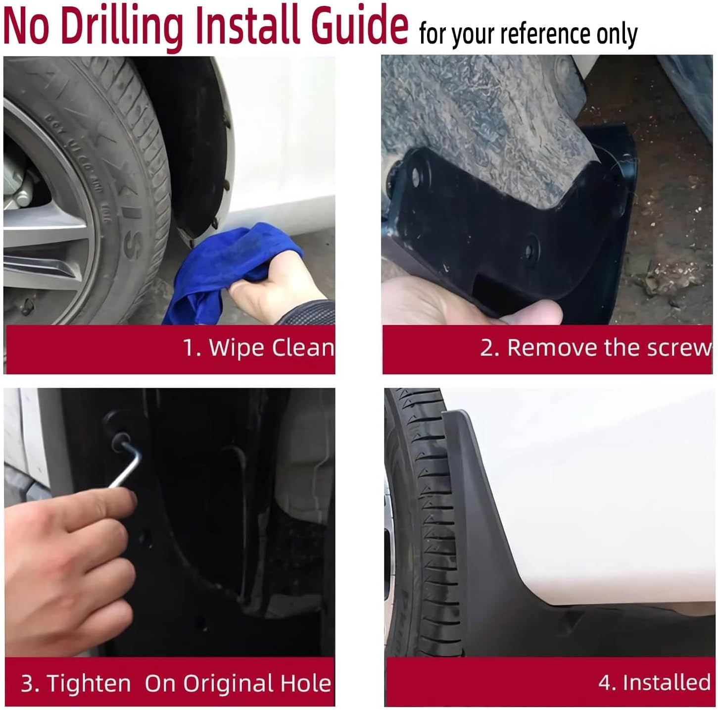 Mud Flaps Kit for 2024 2025 Toyota Tacoma Accessories Mud Splash Guard Front Rear 4pcs