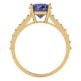 thumbnail image 4 of Solitaire with Accents Engagement Ring for Women - 2.3ct Simulated Tanzanite in 14K Yellow Gold Promise Ring, 4 of 6