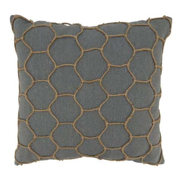 Saro Lifestyle 550.GY18SC Housse d'Oreiller Carrée Brodée de 18 Po&44; Gris