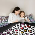 thumbnail image 5 of Homewish Cheetah Print 3 Pieces Queen Comforter Set for Female Men,Colorful Leopard Print Ultra Soft Bedding Sets,Jungle Animal Bedding Comforter Set,Ultra Soft Home Decor,Reversible, 5 of 8