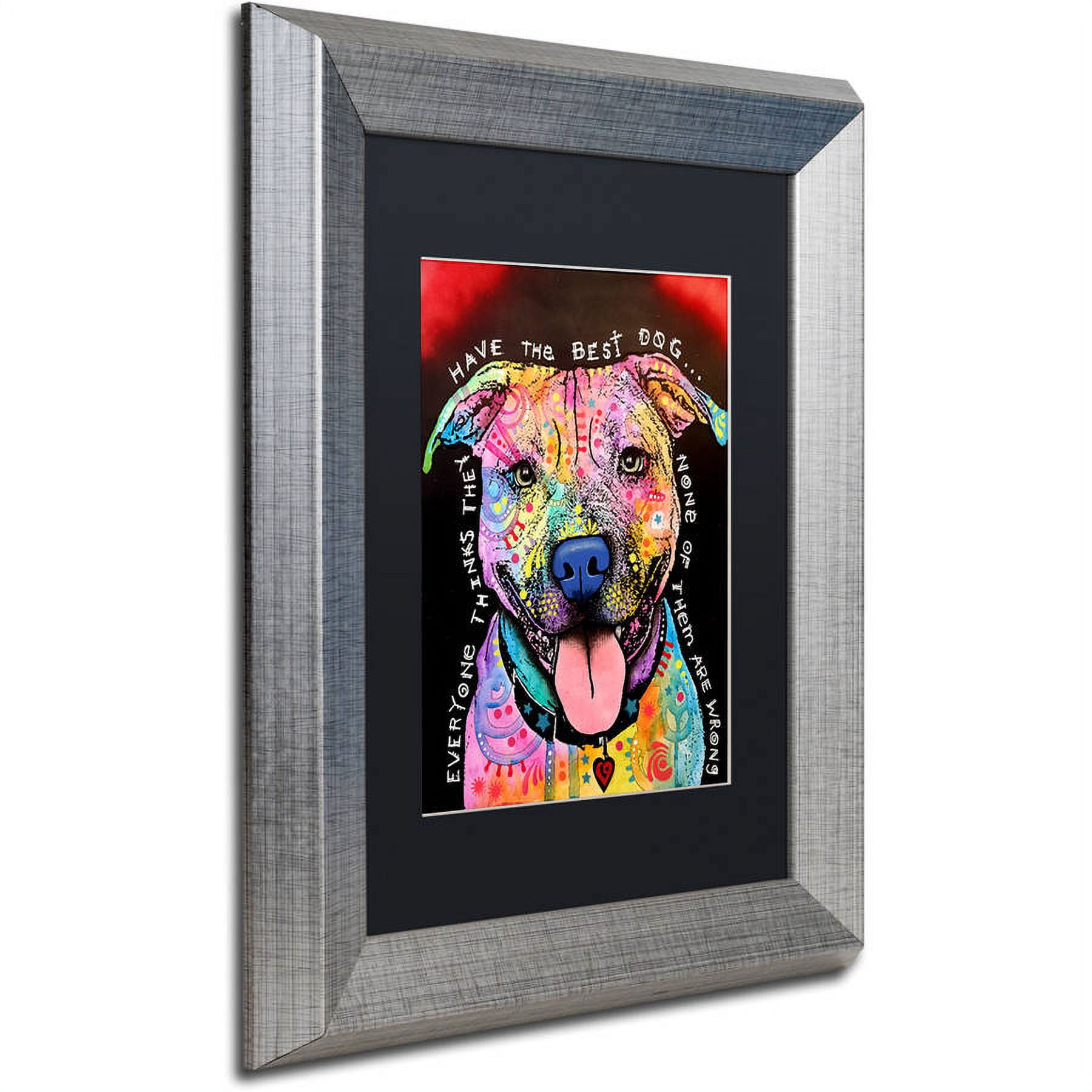 Trademark Fine Art "Best Dog" Canvas Art by Dean Russo, Black Matte, Silver Frame
