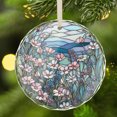 thumbnail image 2 of Stunning Pink Wildflowers Field in Spring, Wildflower Floral Lovers Crystal Glass Christmas Ornament, 3” Beveled-Edge Disc (0.23” Thick,) with Stained Glass Style Printed Design Holiday Gift, 2 of 3