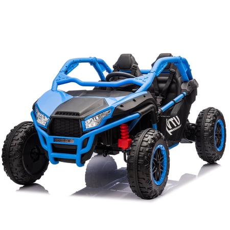 HONGLONG 24V Two-Seater Kids Ride On UTV w/Parents Control,400W Super High Power,Four-wheel Suspension,Bluetooth,MP3,USB,LED, Blue