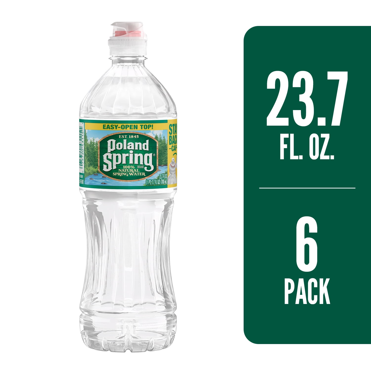 POLAND SPRING Brand 100 Natural Spring Water, 23.7ounce plastic sport