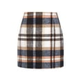 thumbnail image 4 of Seyurigaoka Women Juniors Bodycon Mini Skirt Classic Plaid Print High Waist Zip Up Wool Pencil Skirt for Teen Girls, 4 of 4
