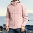 thumbnail image 2 of XIAOCHA Mens Hooded Jacket Zip Front Waterproof Long Sleeves Sports Hardshell Outwear Solid Color Casual Style Oversize Lightweight Outdoor Jacket, 2 of 5