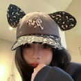 thumbnail image 3 of Yokua Unique Leopard Ear Baseball Caps Sunproof Hat for Fashion Enthusiast Daily Use, 3 of 16