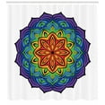 thumbnail image 3 of Rainbow Mandala Shower Curtain, Colorful Mandala Design with Blossoming Cinnamon Flower Oriental Flora, Fabric Bathroom Set with Hooks, 69W X 84L Inches Extra Long, Multicolor, by Ambesonne, 3 of 3