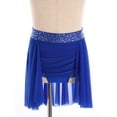 thumbnail image 3 of TTAO Kids Girls Ballet Dance Chiffon Wrap Skirt Pull-On Skirt Ruched Irregular Dance Skirt Performance Dancewear Blue 12, 3 of 7