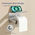 thumbnail image 3 of TVOFEK Toilet Paper Holder with Shelf Stainless Steel, Adhesive or Screw Toilet Paper Roll Holder Wall Mounted Fits Mega Rolls, Brushed Nickel, 3 of 18