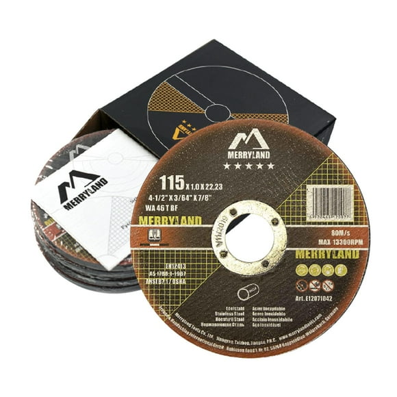 Merryland Cut Off Wheel 4 1/2 inch for Angle Grinder, Metal Cutting Wheel 4.5 X .045 X 7/8 Ultra Thin 25 Pack, Iron Stainless Steel Cutting Disc, Expert-Line E12071042