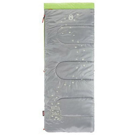 Coleman Child Glow in the Dark 45-Degree F Rectangular Youth Sleeping Bag, Illumi-Bug, 26"x66"