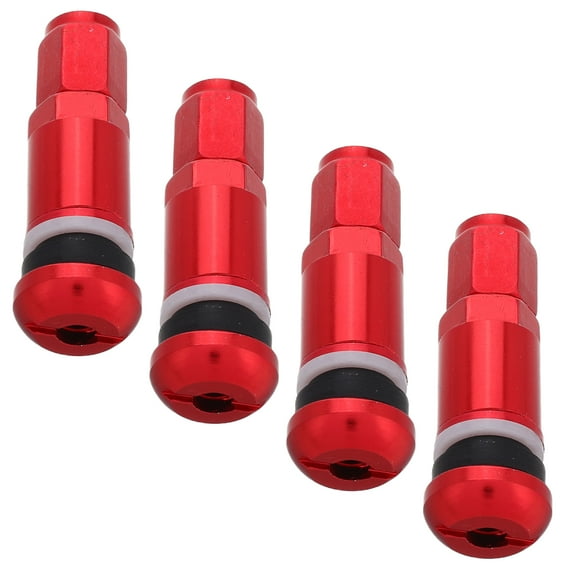 4 Pcs Car Tire Valve Automobile Valves Vacuum Air Flat Bottom Red