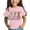 Pink, variant on WOYY Toddler Girls Easter Short Sleeve T Shirt Bunny Print Round Neck T-Shirt Graphic Tee