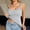Gray -CP48, variant on Summer Tank Tops for Women with Built in Bra Lace Trim Padded Camisole Slim Fit Self Bra Cami Shirt Layering Tees White M