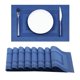 thumbnail image 1 of Juego de 8 manteles individuales Leetaltree con marco azul de PVC resistente al calor, 1 of 9