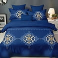 thumbnail image 3 of Shatex  3 piece Microfiber  Bedding Comforter Set Blue3 Twin Medallion, Textured, Novelty 2 Piece Western, Glam, Modern & Contemporary, 3 of 5