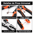 thumbnail image 3 of 3 Pinzas Electricista Alicates Combinado Cortadora Cable 9'', Juego de Alicates Combinados Xtellar naranja, 3 of 4
