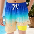 thumbnail image 1 of Kids Boy Swim Trunks With Ice Print Elastic Waist Drawstring Quick Dry Baby Boy Essentials 7-8 Years, 1 of 4