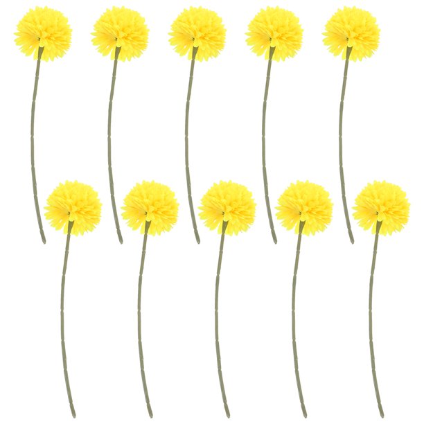 unbranded 10Ud Flores Artificiales De Amarillo Con Adaptables Para Arreglos Y Centros Decorativos