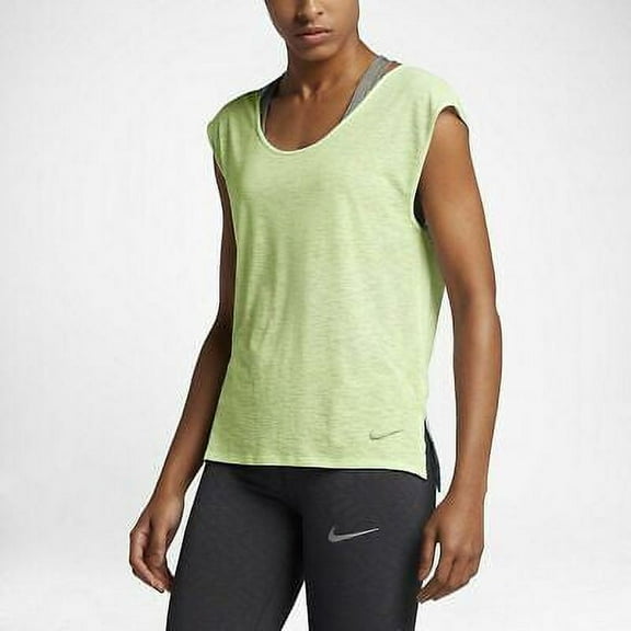 Nike Women's Plus Size Sheer Sleeveless Shirt Yellow 1XL 851625-701