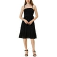 thumbnail image 1 of INSPIRE CHIC Vestido Midi de Verano sin Mangas con Tirantes Ajustables Boho Negro S, 1 of 4
