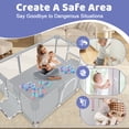 thumbnail image 5 of Baby Playpen, HDJ 71 inch Extra Large Baby Play Yard with Soft Breathable Mesh, Play Fence for Infant and Toddlers, Anti-Slip Base, Gray, 5 of 8