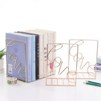 Creative Love Shaped Books Stand Cartoon Bookends Magazines Supports Rack Stationery Study Room Office Supplies (Rose Gold)