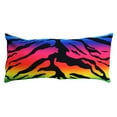 thumbnail image 2 of Everything Comfy Tiger Print Decorative Pillow, 16x6 Inch, Rainbow Gradient,, 2 of 4