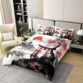 thumbnail image 2 of Erosebridal Japanese-Style 100% Cotton Comforter Cover Queen, Red Maple Tree 100% Cotton Comforter Cover Queen, Watercolor Ink Decor, Reversible 3pcs（No Comforter）, 2 of 6