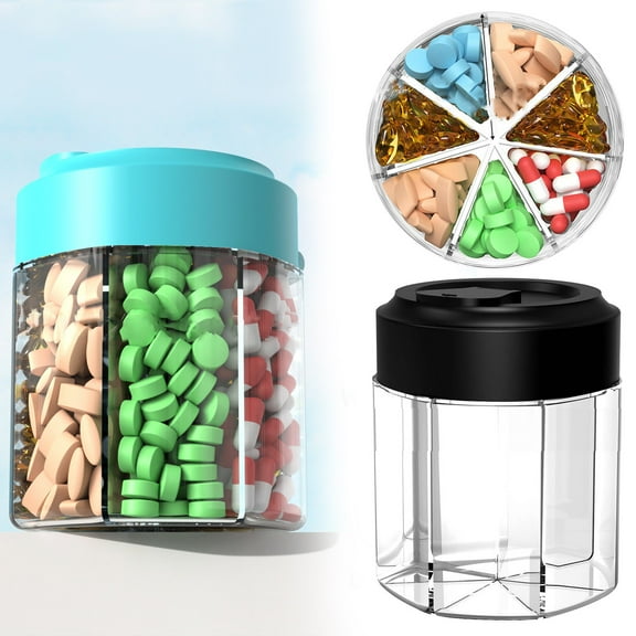 DMHW74S 7 Day Organizer Weekly AM/ Box With 14 Compartments Portable Travel Case