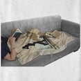 thumbnail image 6 of Golf Soft Flannel Fleece Blanket, Silhouette of Men Playing Golf Game Champion Modern Abstract Graphic Art, Cozy Plush for Indoor and Outdoor Use, 50" x 70", Multicolor and Champagne, by Ambesonne, 6 of 6