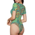 thumbnail image 2 of Balery Colourful Tie Dye Body de cuello redondo de manga corta para mujer Tops de manga corta Tops básicos-Medium, 2 of 7