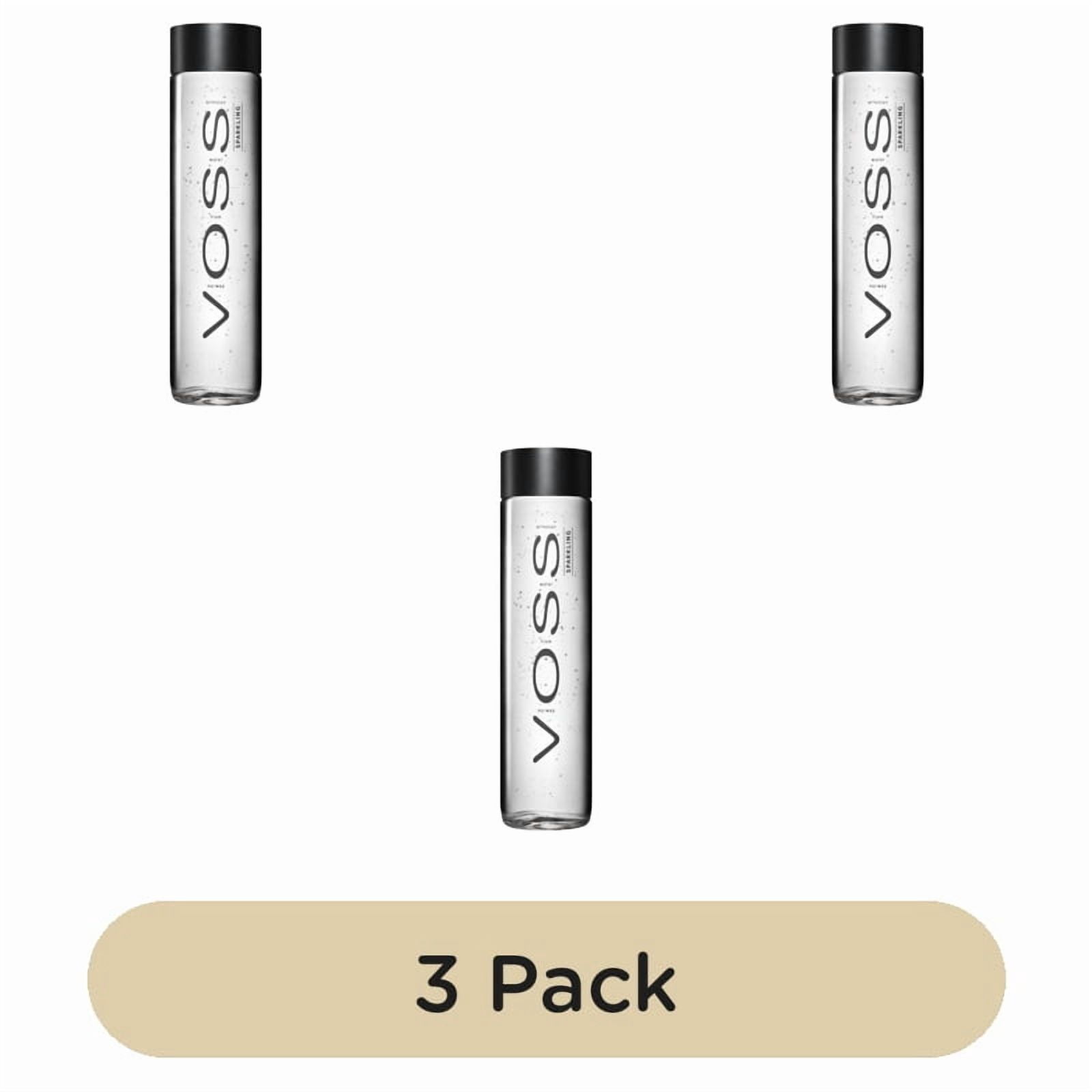 VOSS Sparkling Artesian Water Glass Bottle 800ml, British Import (Pack of 3)