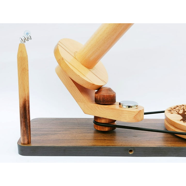 Large Wooden Yarn Winder - Heavy Duty Ball Winder For Knitting & Crocheting, Beech Wood, Handles Up To 1lb Yarn