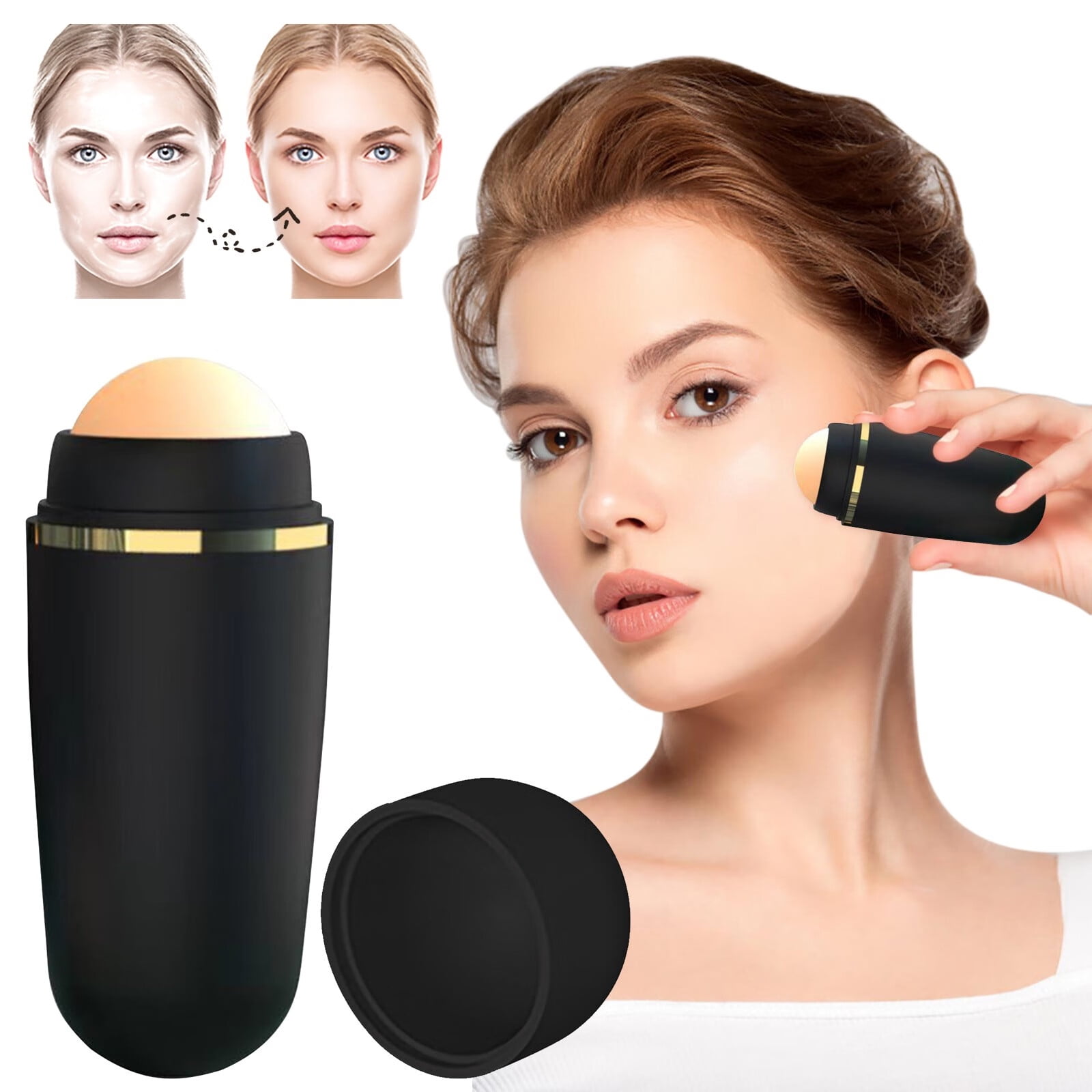 Oil Absorbing Volcano Roller Reusable Portable Oily Skin Control Facial Roller Tool To Remove
