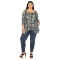 thumbnail image 5 of White Mark Women's Plus Size Snake Print Cold Shoulder Tunic, 5 of 6