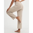 thumbnail image 2 of baleaf Womens 25" Yoga Pants Wide Leg Ankle Dress Pant with Pockets High Waist Petite Stretchy Casual Travel Beige L, 2 of 7