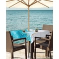 thumbnail image 3 of Fsddascl Teal Coastal Outdoor Tablecloth - 54x54 Inch Square Dining Table Cover, Summer Beach Luxury Seaside Nautical Waterproof Outdoor Table Cloth with Umbrella Hole & Zipper for Picnic/Patio, 3 of 7
