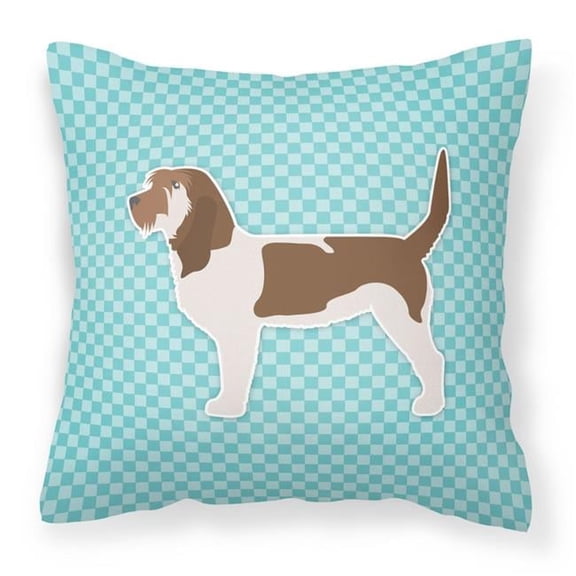 Carolines Treasures BB3690PW1818 Grand Basset Griffon Vendeen Checkerboard Blue Fabric Decorative Pillow