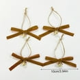 thumbnail image 3 of SLYNSHome 12Pcs Velvet Bows Christmas Tree Decorations,Mini Vintage Rustic Christmas Ribbon Bows Ornaments for Garland,Wreath,Gift - Coffee, 3 of 7