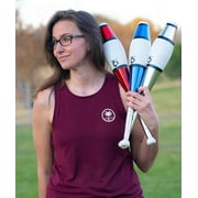Zeekio Taylor Tries Signature Juggling Club Set Blue/Red/Silver with Free Bag