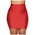 thumbnail image 1 of Minifalda Prolriy de moda para mujer, elástica, ajustada, de cintura alta, corta y ajustada, color rojo S, 1 of 8