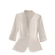 thumbnail image 2 of Blazer de mujer, moda informal, color liso, bolsillo, cuello vuelto, manga 3/4, blusa de dacrón, 2 of 5