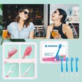 thumbnail image 5 of Juego de cepillos de dientes de viaje desechables 5 en 1 con pasta de dientes, hilo dental, palillo, raspador de lengua - Kit de cuidado bucal portátil para viajes y trabajo - No se requiere, 5 of 5