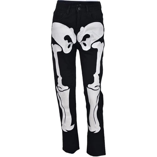 DanceeMangoos Y2k Pants Skeleton Pants Y2k Jeans Skeleton Pants for ...