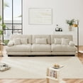 thumbnail image 3 of 3-Seater Sectional Sofa Modular Deep Seat Sofa Couch , Chenille Cloud Couch Soft Comfy Upholstered Furniture for Living Room, Apartment, Studio, Office,Chenille Light coffee, 3 of 9