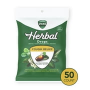 Vicks Herbal Medicated Cough Drops/Throat Lozenges for Cough and Sore Throat Relief, Alpine Spring Herbal Blend, 50ct