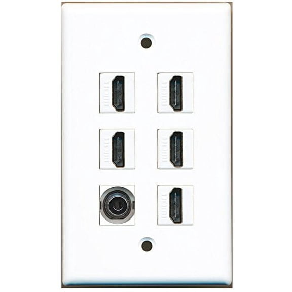 RiteAV - 5 HDMI 1 Port 3.5mm Wall Plate