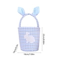 thumbnail image 3 of Cloth Tote Bag Blue Checkered Easter Bunny Ear Basket Tote Bag with Plaid Design Cute Rabbit Ears and Easter Eggs for Candy Storage and Gift Giving(1Pcs) Rkxzt, 3 of 9